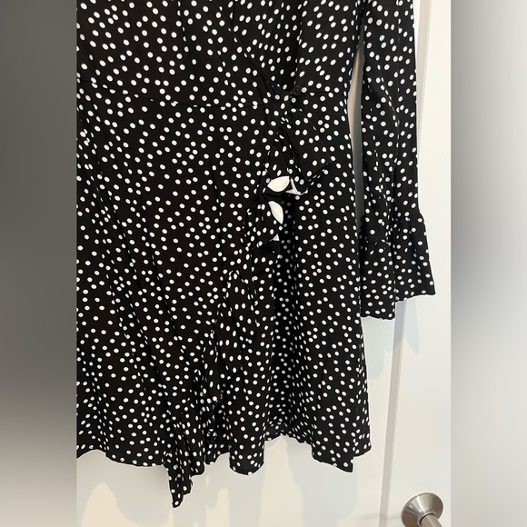 Zara Black White Polka Dot Ruffle Romper Dress - Picture 4 of 9